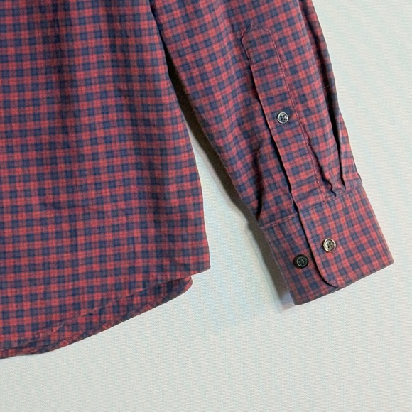 Charles Tyrwhitt Mens XL Slim Fit Shirt Preppy Work Red Blue Check Button Down - Picture 6 of 7